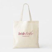 Moderne Elegant Bride Tribe Script Typografie Tragetasche (Rückseite)