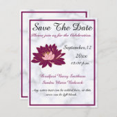 Moderne Elegant, Burgund-Rosa-Marmor Save The Date (Vorne/Hinten)