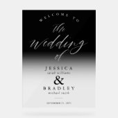 Moderne Elegant Chic Ombre Wedding Willkommen Acrylschild (Vorderseite)