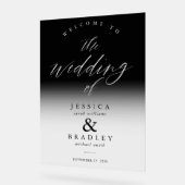 Moderne Elegant Chic Ombre Wedding Willkommen Acrylschild (Winkel)
