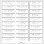 Moderne Elegant Chic Wedding Guest Names Adresse Aufkleber<br><div class="desc">Besteht aus einfachen Sans Serif und moderner Serifentypografie. Diese Elemente sind einfach,  elegant und modern. Das hier hat 30 Aufkleber. Dieses wurde von White Paper Birch Co. exklusiv für Zazzle entworfen. Abrufbar unter: http://www.zazzle.com/store/whitepaperbirch</div>
