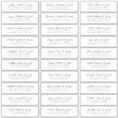 Moderne Elegant Chic Wedding Guest Names Adresse Aufkleber (Vorderseite)