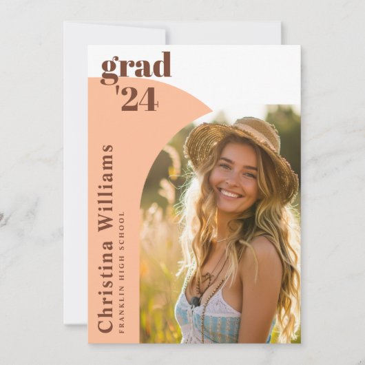 Moderne Elegant Class of 2024 Arch Foto Abschluss Ankündigung (Vorderseite)