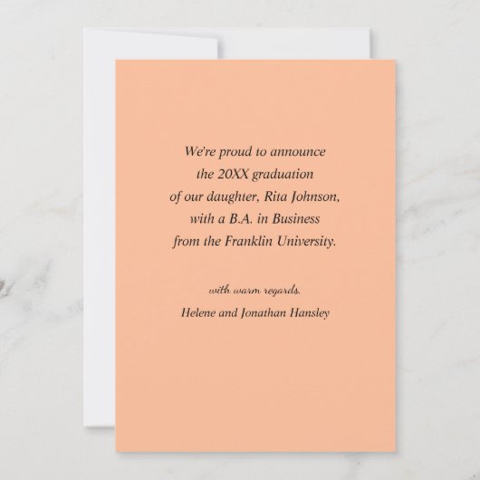 Moderne Elegant Class of 2024 Arch Foto Abschluss Ankündigung (Rückseite)