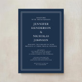 Moderne Elegant Classic Navy Blue Virtual Wedding Einladung