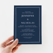 Moderne Elegant Classic Navy Blue Virtual Wedding Einladung