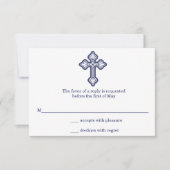 Moderne Elegant Cross First Communion RSVP Card (Vorderseite)