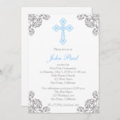 Moderne Elegant Cross First Communitation Einladun Einladung (Vorne/Hinten)
