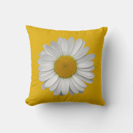 Moderne Elegant Daisy Blume auf Mustard Yellow Kissen