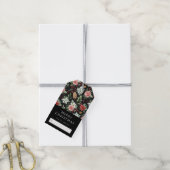Moderne Elegant Dark Floral Weihnachten Geschenkanhänger (Mit Garn)