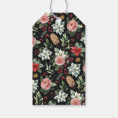 Moderne Elegant Dark Floral Weihnachten Geschenkanhänger (Rückseite)