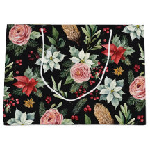 Moderne Elegant Dark Floral Weihnachten