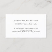 Moderne Elegant Dark Scissor Hair Stylist Visitenkarte (Rückseite)