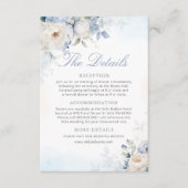 Moderne Elegant Dusty Blue Floral Wedding Details Begleitkarte (Vorderseite)