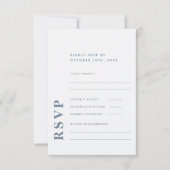 Moderne Elegant Dusty Blue Simple Wedding RSVP Karte (Vorderseite)
