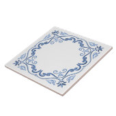 Moderne Elegant Dusty Blue und White Fliese (Seite)