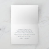 Moderne Elegant Dusty Blue Wedding Dankeskarte (Innenseite)