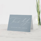 Moderne Elegant Dusty Blue Wedding Dankeskarte (Vorderseite)