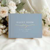 Moderne Elegant Dusty Blue Wedding Gästebuch