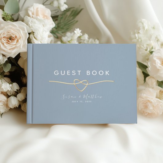 Moderne Elegant Dusty Blue Wedding Gästebuch