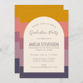 Moderne Elegant Earthy Stripes Graduation Party Einladung (Vorne/Hinten)