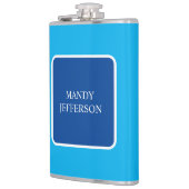 Moderne Elegant einfach Blau hinzufügen Flachmann (Links)