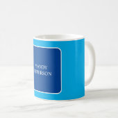 Moderne Elegant einfach Blau hinzufügen Kaffeetasse (VorderseiteRechts)