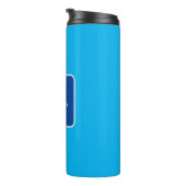 Moderne Elegant einfach Blau hinzufügen Thermosbecher (Nach rechts gedreht)