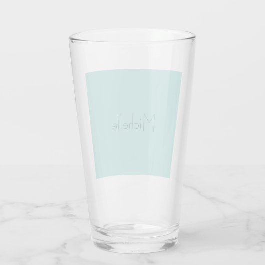 Moderne Elegant einfach blau weiß Glas (Rückseite)