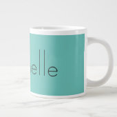 Moderne Elegant einfach blau weiß Jumbo-Tasse (Rechts)