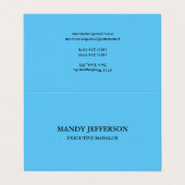 Moderne Elegant, einfach, Blue Manager Visitenkarten (Außenseite Aufgefaltet)