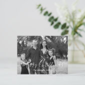 Moderne Elegant Einfach Frohe Weihnachten mit Foto Postkarte (Stehend Vorderseite)