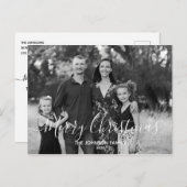 Moderne Elegant Einfach Frohe Weihnachten mit Foto Postkarte (Vorne/Hinten)
