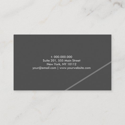 Moderne Elegant einfach Minimal Trendy Klassik Gra Visitenkarte (Rückseite)
