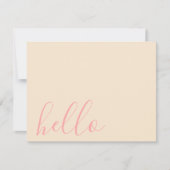 Moderne Elegant, einfach, weiß Elfenbein & Rosa Mitteilungskarte (Vorderseite)