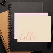 Moderne Elegant, einfach, weiß Elfenbein & Rosa Mitteilungskarte