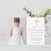 Moderne Elegant Erste Heilige Kommunion religiös Einladung (Stehend Vorderseite)