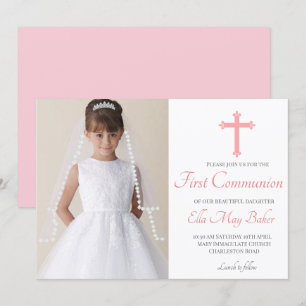 Moderne Elegant Erste Heilige Kommunion religiös Einladung