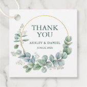 Moderne Elegant Eucalyptus Gold Vielen Dank für Ih Geschenkanhänger (Vorderseite)