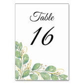 Moderne Elegant Eukalyptus Greenerity Wedding Tischnummer (Rückseite)