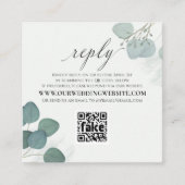 Moderne Elegant Eukalyptus Greenery QR Code UAWG Quadratische Visitenkarte (Vorderseite)