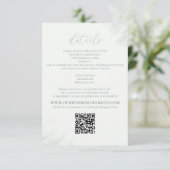 Moderne Elegant Eukalyptus Grüne Details QR Code Begleitkarte (Stehend Vorderseite)