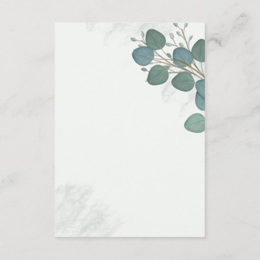 Moderne Elegant Eukalyptus Grüne Details QR Code Begleitkarte (Rückseite)