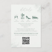 Moderne Elegant Eukalyptus Grüne Details QR Code Begleitkarte (Vorderseite)