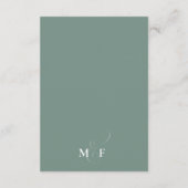 Moderne Elegant Eukalyptus Grüne Details QR Code Begleitkarte (Rückseite)