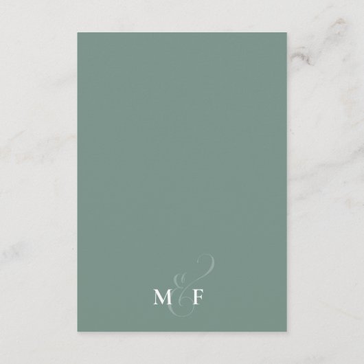 Moderne Elegant Eukalyptus Grüne Details QR Code Begleitkarte (Rückseite)