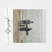 Moderne Elegant Family Foto Script Typografie Fleecedecke (Vorderseite (Horizontal))
