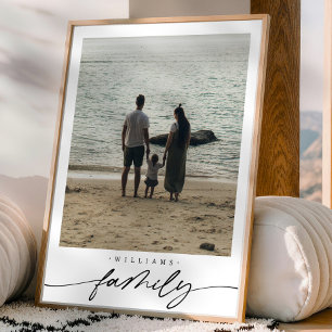 Moderne Elegant Family Foto Script Typografie Poster
