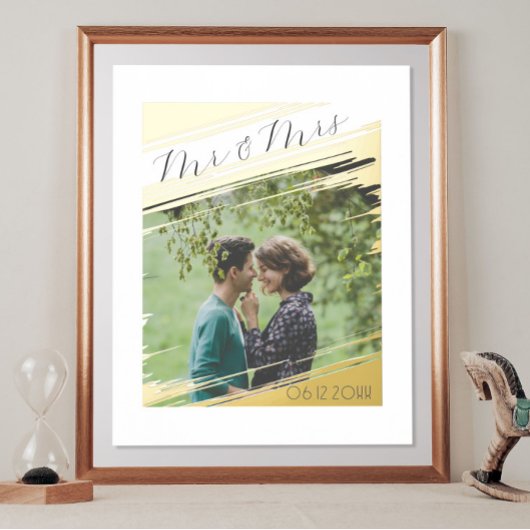 Moderne Elegant Foto Mr & Mrs. Couple Portrait hin Foliendrucke