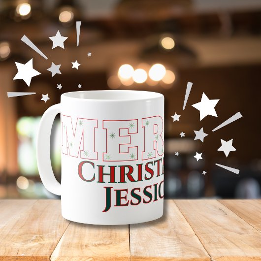 Moderne Elegant frohe Weihnachten Kaffeetasse